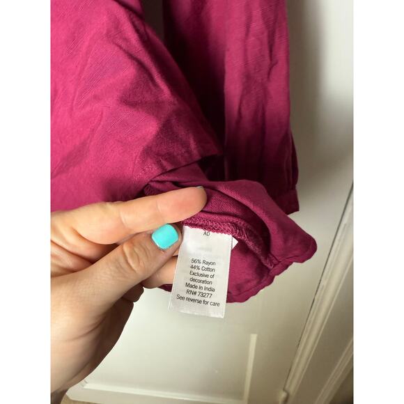 LC Lauren Conrad Blouse Women's Small Deep Pink Ruffle Girly Feminine NEW - Picture 6 of 9